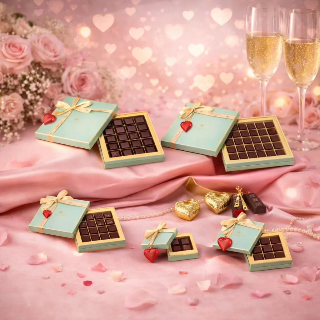 Luxury chocolate box from Laurent Bernard chocolatier, refined gift for Valentine's day, delivery in Singapore