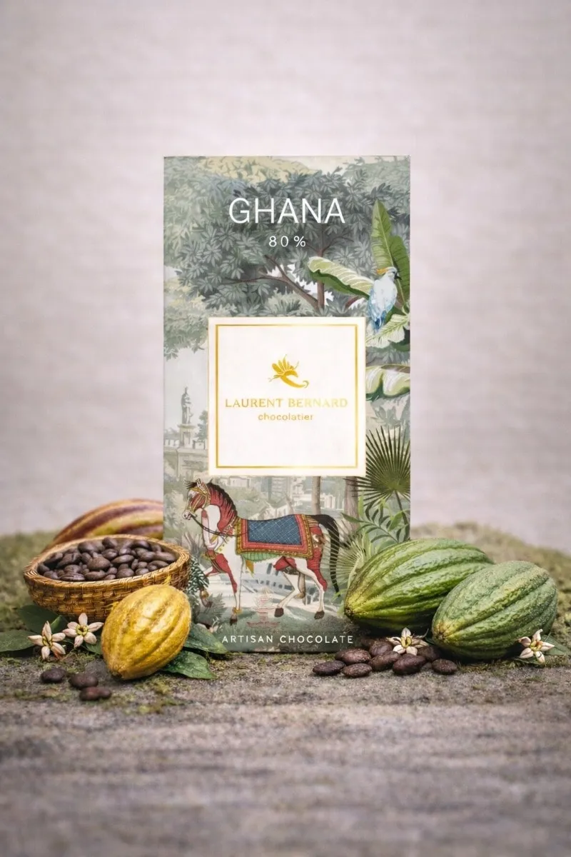 Laurent Bernard Chocolatier Ghana 80 percent dark chocolate bar single origin artisan cocoa Singapore