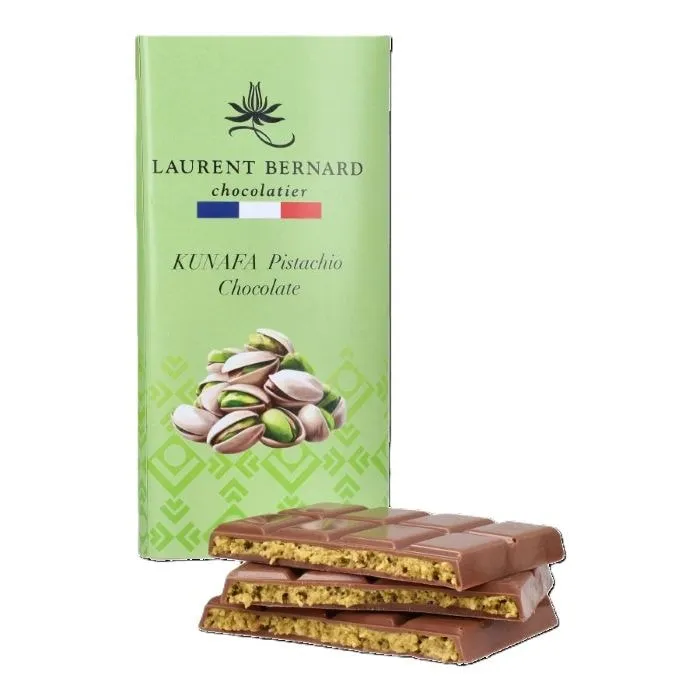Laurent Bernard Chocolatier Kunafa Dubai chocolate bar pistachio artisan cocoa Singapore Be