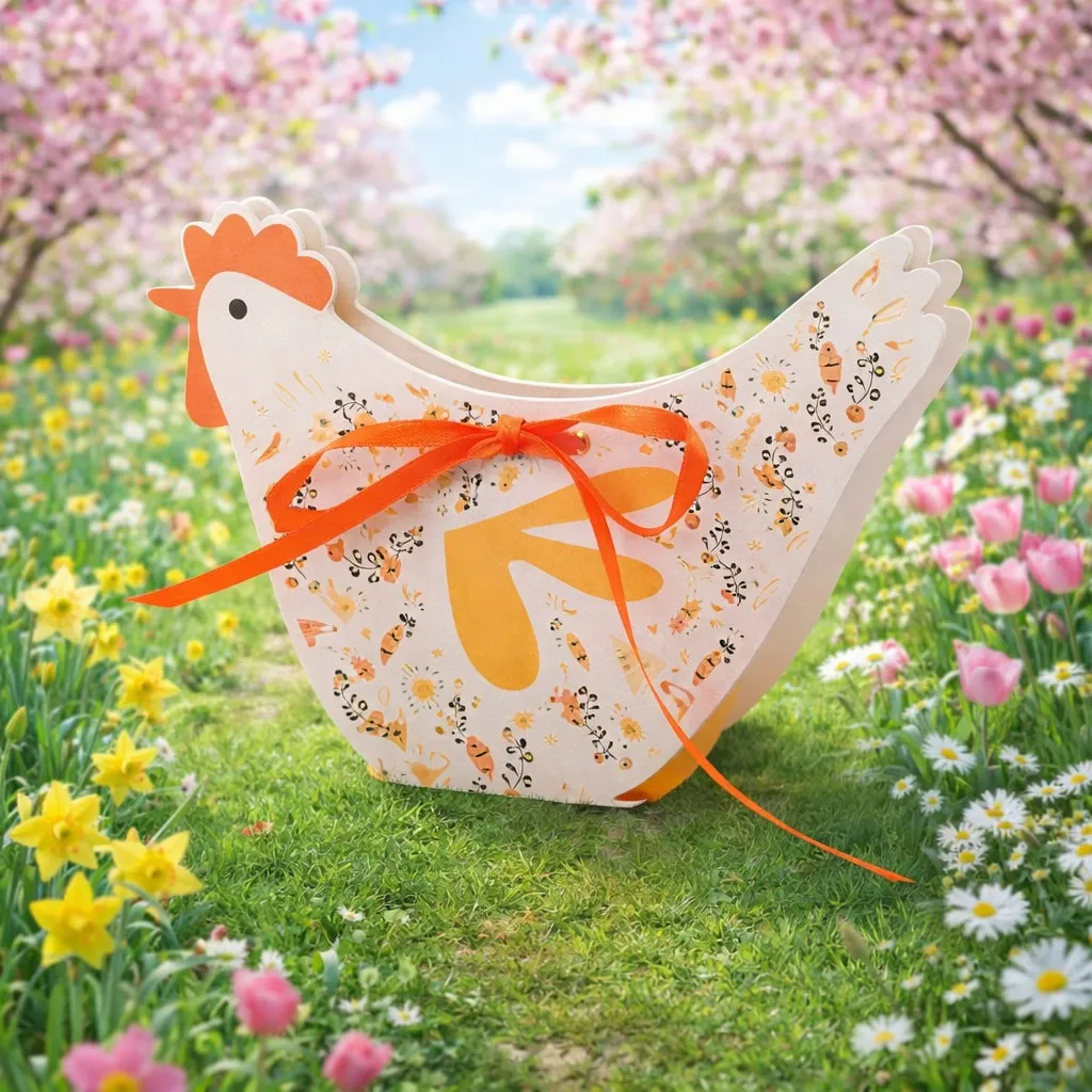 Easter chocolate gift box hen in spring garden – premium Easter chocolate delivery Singapore luxury Easter chocolate gift