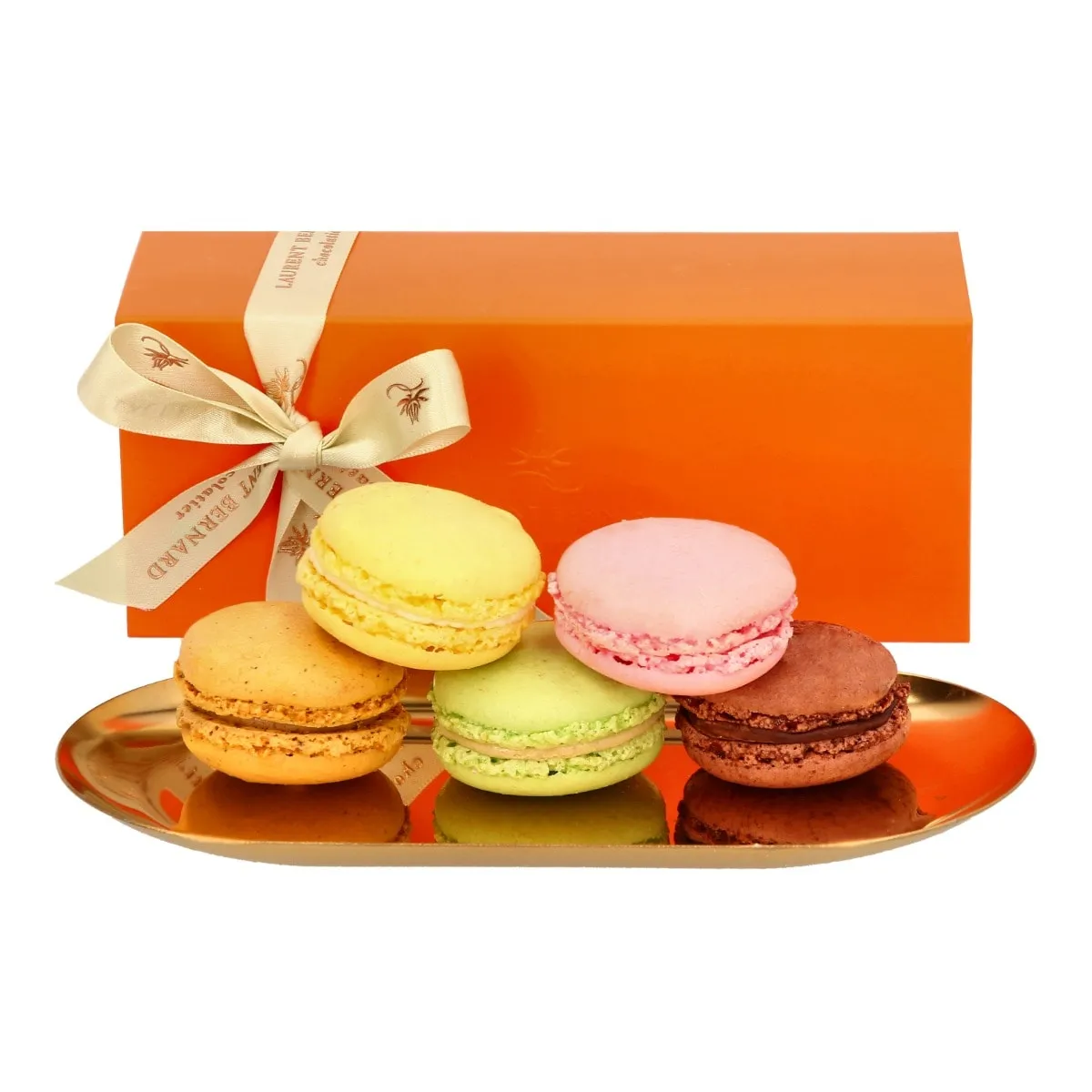 Artisan French macarons by Laurent Bernard Chocolatier, made with premium chocolate and almond.