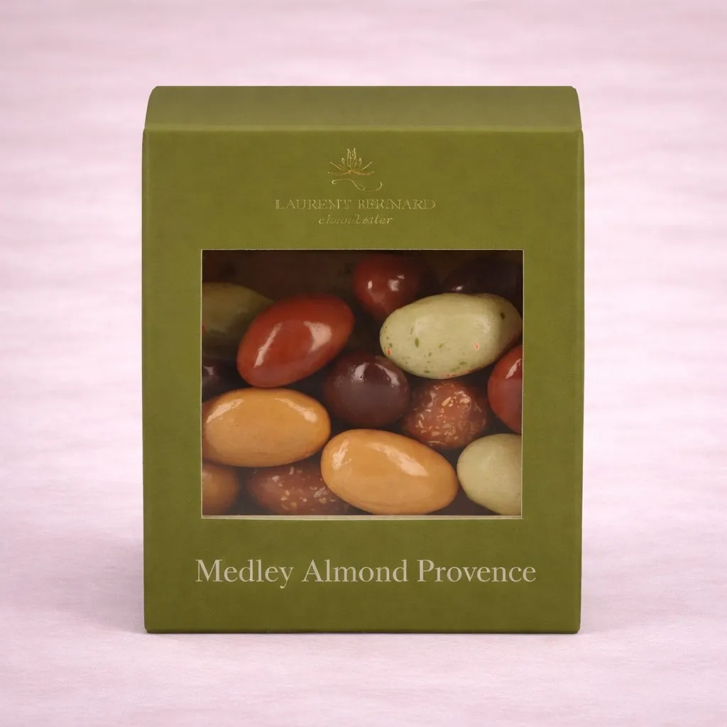 Artisan almond coated in chocolate by Laurent Bernard Chocolatier, made with premium cocoa and roasted Valencia almonds. Delivery in Singapore